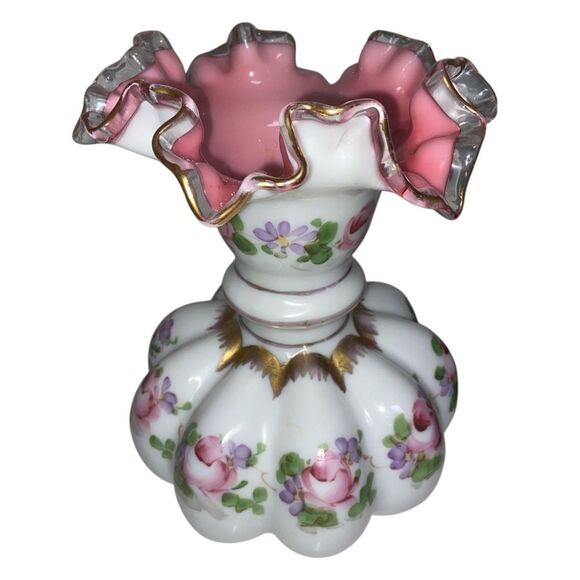 Vintage 1940s Fenton Charleton Melon Vase - Picture 2 of 2